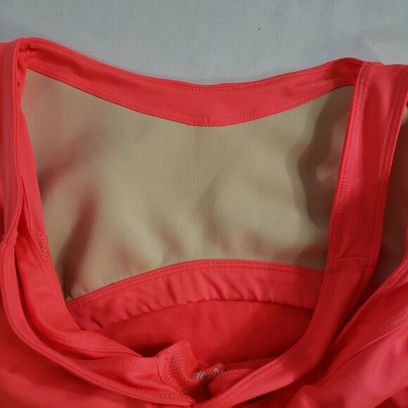 Reebok Womens Top XS High Neck Coral Built-In Bra Workout Tank Stretch Razorback - Picture 7 of 10